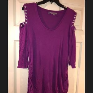 Jennifer Lopez Rhinestone Cold Shoulder Top